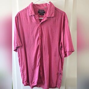 Kenneth Cole Men's Pink Casual Button Down Shirt